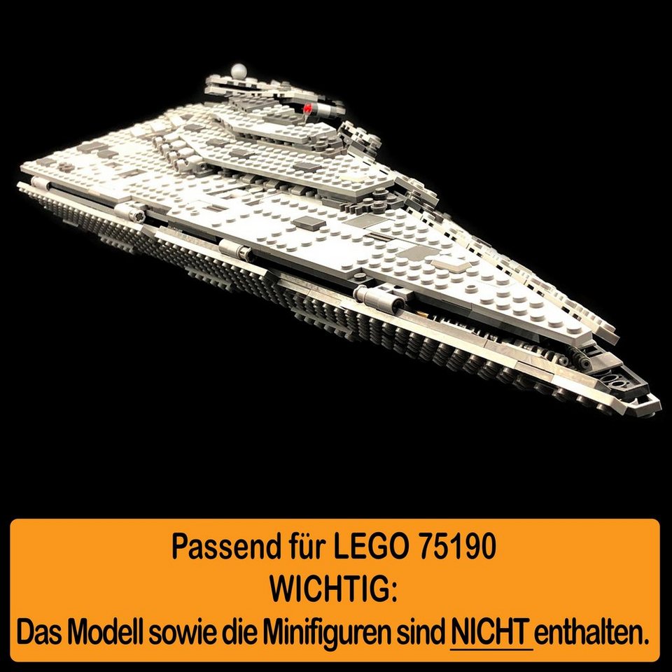 AREA17 Standfuß Acryl Display Stand für LEGO 75190 First Order Star Destroyer (verschiedene Winkel und Positionen einstellbar, zum selbst zusammenbauen), 100% Made in Germany