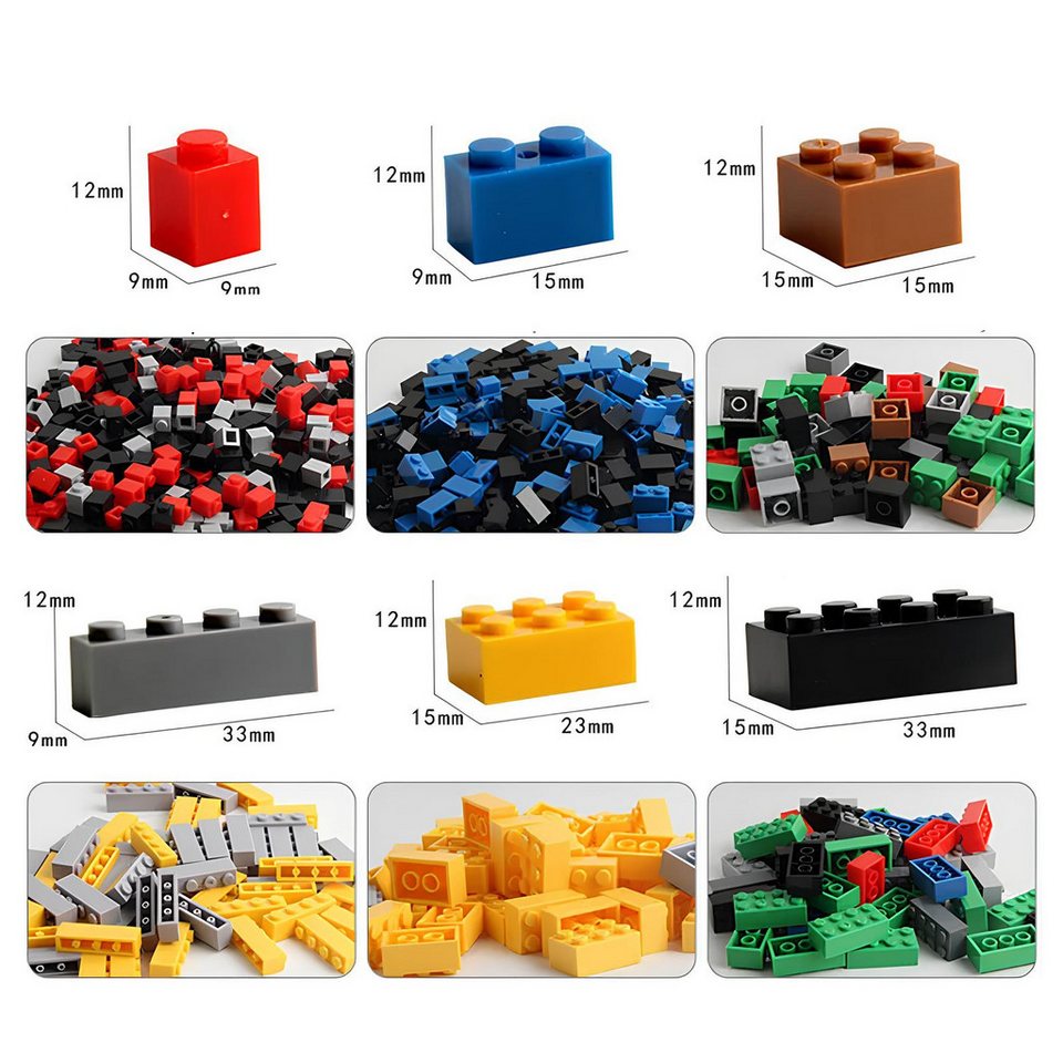 Athlix 1.000 Stück Bausteine Set Klemmbausteine kompatibel mit Lego Spielbausteine, DIY Kreative Bausteine, ABS / CE, CCC, EN71 Zertifiziert