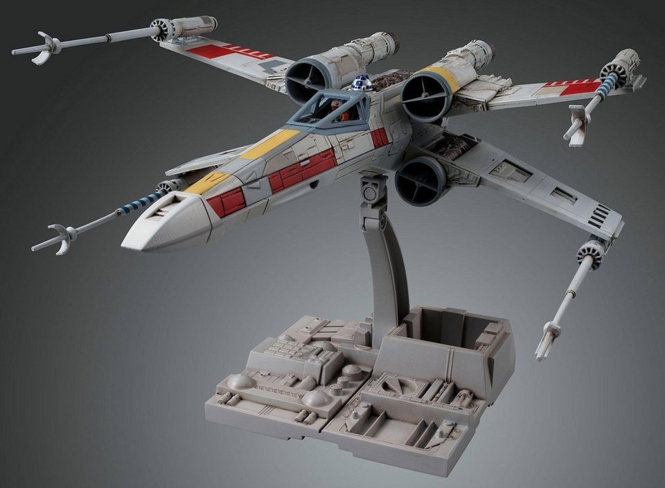 Bandai Modellbausatz Star Wars X-Wing Starfighter, Maßstab 1:72, mit 2 Figuren