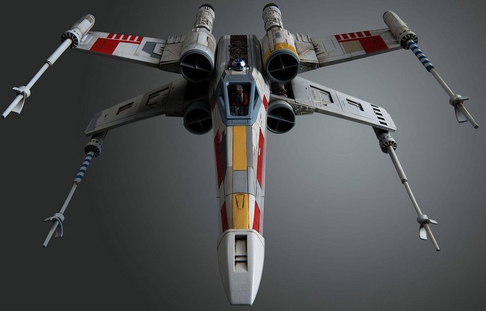 Bandai Modellbausatz Star Wars X-Wing Starfighter, Maßstab 1:72, mit 2 Figuren