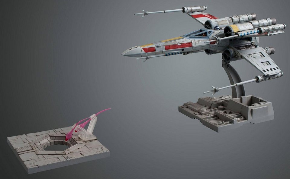 Bandai Modellbausatz Star Wars X-Wing Starfighter, Maßstab 1:72, mit 2 Figuren