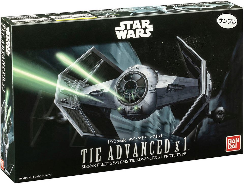 Bandai Modellbausatz TIE Advanced, Star Wars, Maßstab 1:72