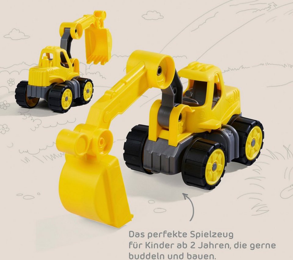 BIG Spielzeug-Baumaschine Power-Worker Mini, (Set, bestehend aus Kipper und Bagger), Sandspielzeug, Made in Germany