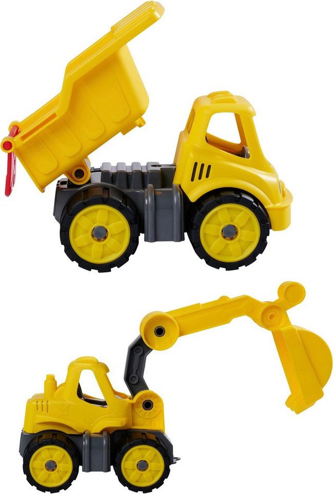 BIG Spielzeug-Baumaschine Power-Worker Mini, (Set, bestehend aus Kipper und Bagger), Sandspielzeug, Made in Germany