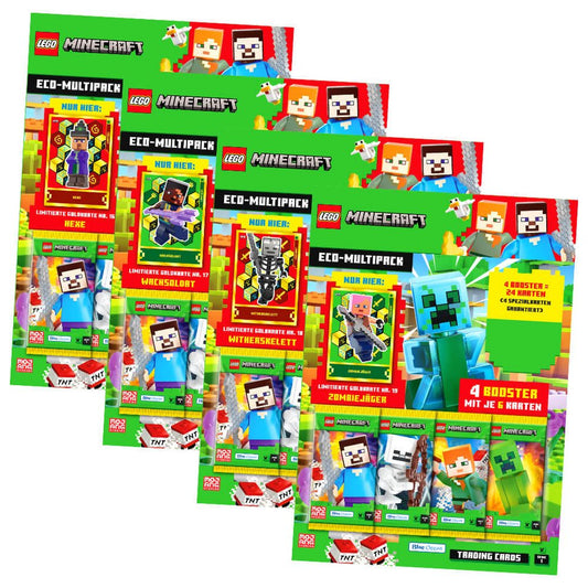 Blue Ocean Sammelkarte Lego Minecraft Karten Serie 1 - Sammelkarten Trading Cards (2024) -, Lego Minecraft Karten Serie 1 - Alle 4 Multipack