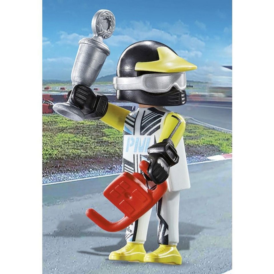 BURI Spielfigur Playmobil Figur Rennfahrer Friends 70812 Kinder Spielzeug Zubehör