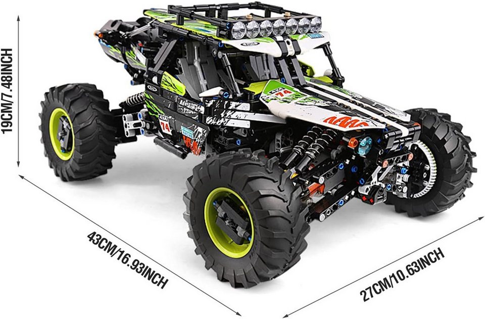 COIL RC-Geländewagen, RC-Buggy, Spielbausteine, Bausteinset, Spielbauklötze, (Modell: 18002, 1879 St), ferngesteuerter, Frequenz: 2,4 GHz, für Kinder ab 14 Jahren