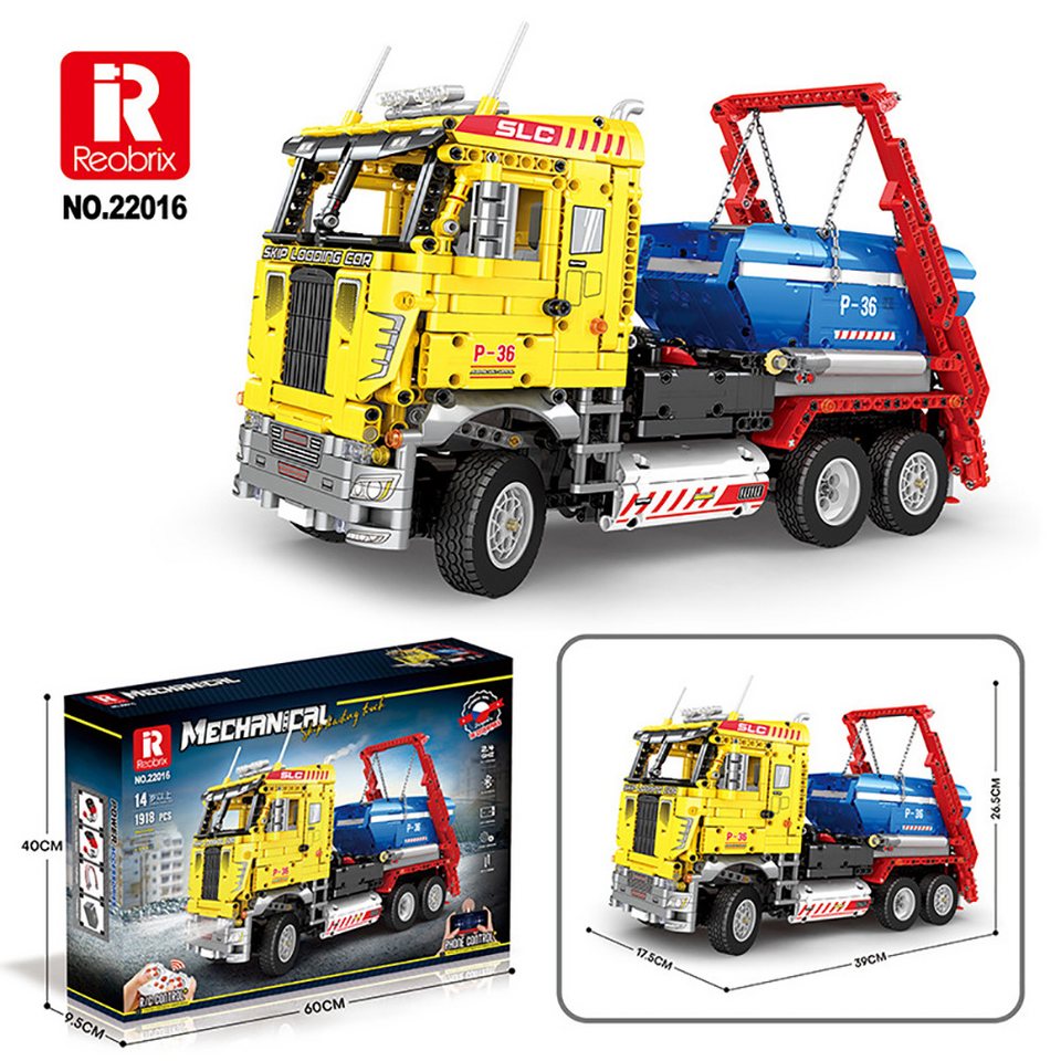 DEEP POWER 22016 Technik Abschleppwagen Kran MOC Klemmbausteine 1918 Teile Konstruktionsspielsteine, (Set, 1918 St)