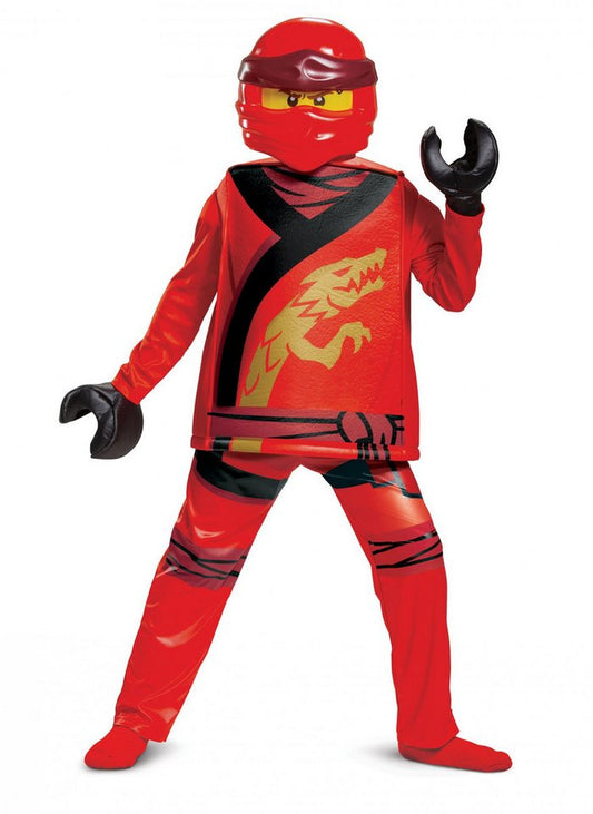 Disguise Kostüm Kai-Kostüm für Kinder Ninjago Lego-Kinderkostüm rot