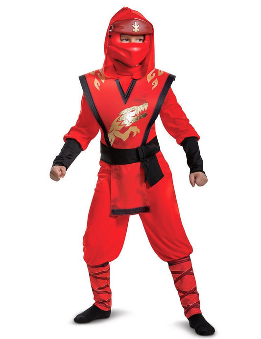 Disguise Kostüm Kai LEGO Ninjago-Legacy-Kostüm für Jungen Faschingskostüm rot-schwarz