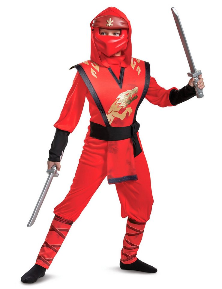 Disguise Kostüm Kai LEGO Ninjago-Legacy-Kostüm für Jungen Faschingskostüm rot-schwarz