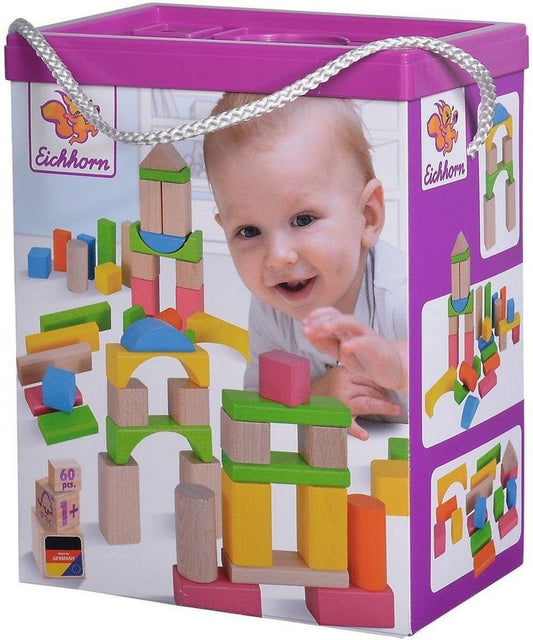 Eichhorn Holzbausteine, natur/bunt Spielbausteine, (60 St), Made in Germany, FSC® - schützt Wald