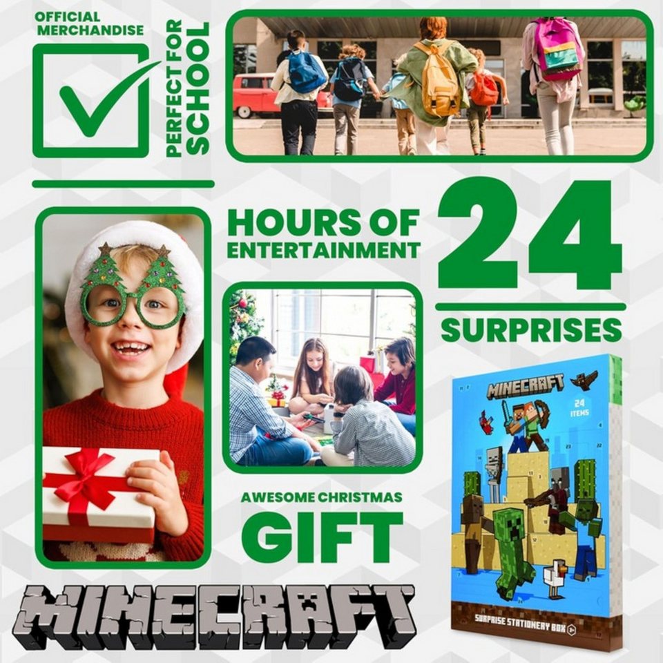 Festivalartikel Adventskalender Minecraft Adventskalender – 24 Überraschungen Spielzeug & Zubehör (1-tlg)