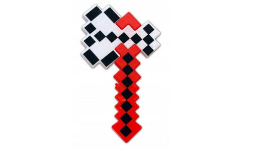 Festivalartikel Lichtschwert LED-Axt, blinkend, Diamant-Pixel Replik Minecraft (1-tlg)