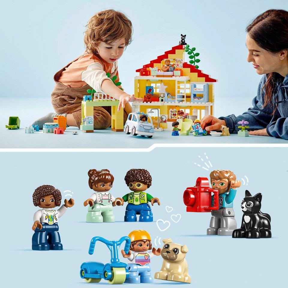LEGO® 3in1 Familienhaus (10994), LEGO® DUPLO Konstruktionsspielsteine, (218 St), Made in Europe