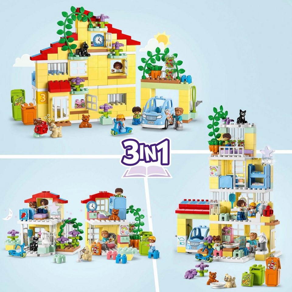 LEGO® 3in1 Familienhaus (10994), LEGO® DUPLO Konstruktionsspielsteine, (218 St), Made in Europe
