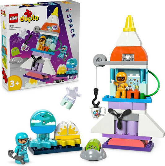 LEGO® 3in1 Spaceshuttle für viele Abenteuer (10422), LEGO DUPLO Town Konstruktionsspielsteine, (58 St), Made in Europe