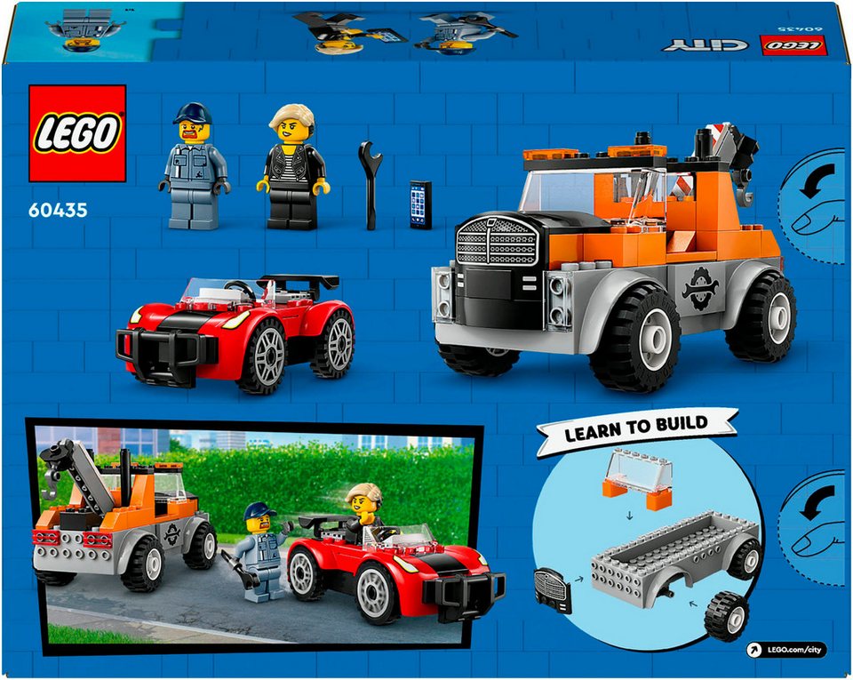 LEGO® Abschleppwagen mit Sportauto (60435), LEGO City Konstruktionsspielsteine, (101 St), Made in Europe