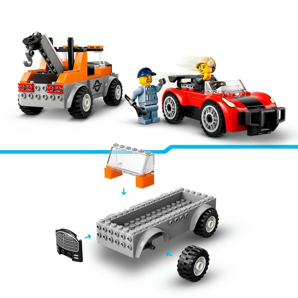 LEGO® Abschleppwagen mit Sportauto (60435), LEGO City Konstruktionsspielsteine, (101 St), Made in Europe