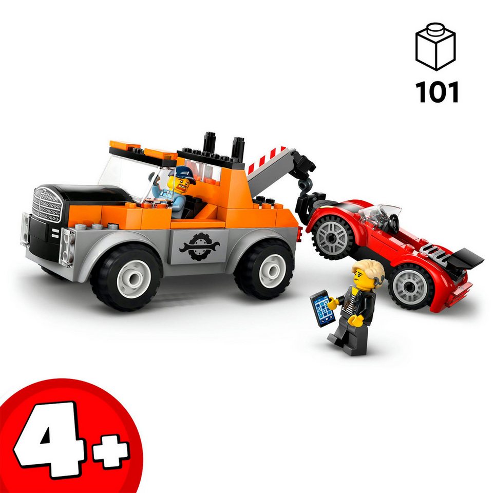 LEGO® Abschleppwagen mit Sportauto (60435), LEGO City Konstruktionsspielsteine, (101 St), Made in Europe