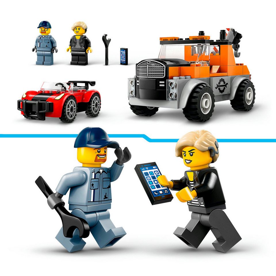 LEGO® Abschleppwagen mit Sportauto (60435), LEGO City Konstruktionsspielsteine, (101 St), Made in Europe