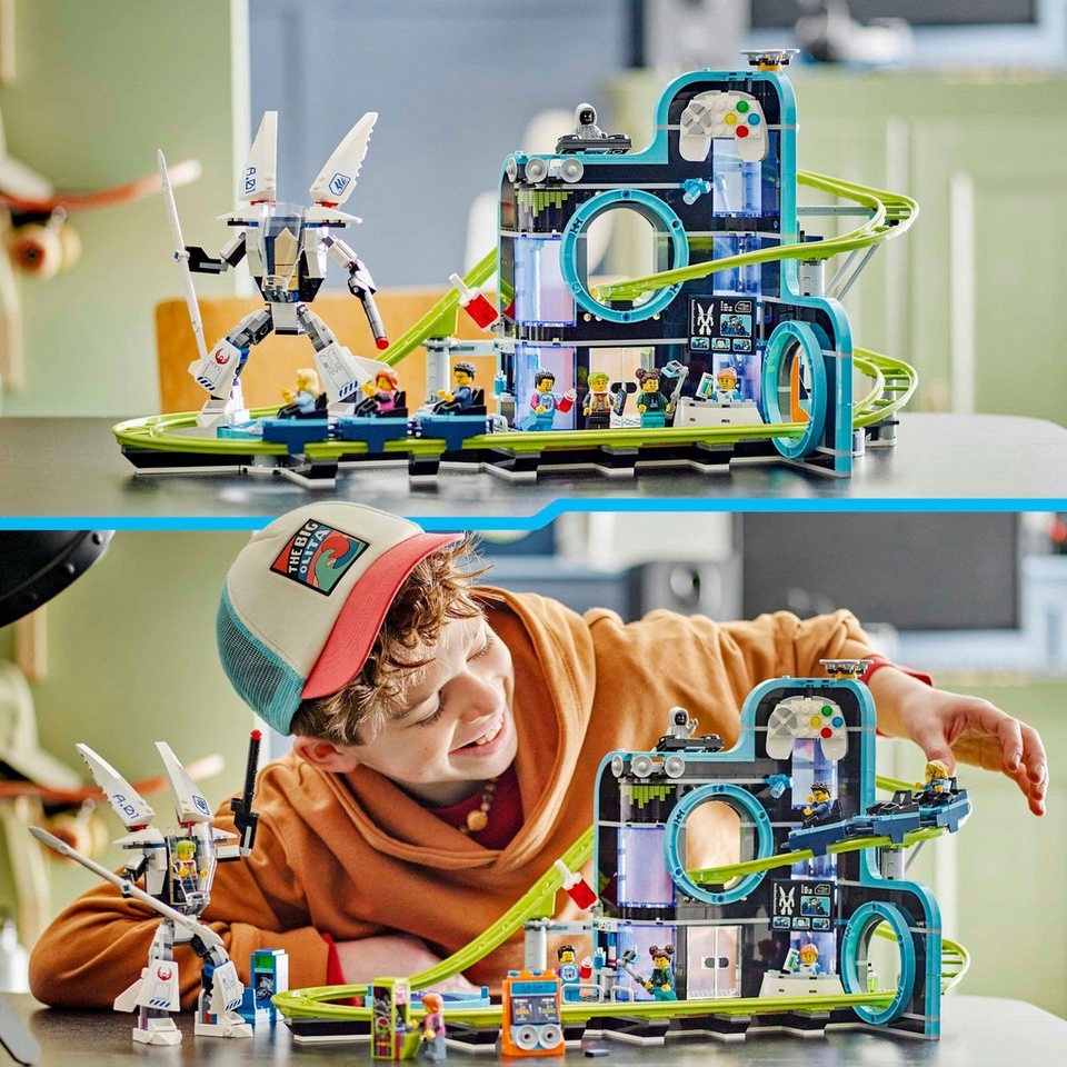LEGO® Achterbahn mit Roboter-Mech (60421), LEGO City Konstruktionsspielsteine, (986 St), Made in Europe