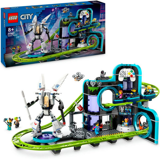 LEGO® Achterbahn mit Roboter-Mech (60421), LEGO City Konstruktionsspielsteine, (986 St), Made in Europe
