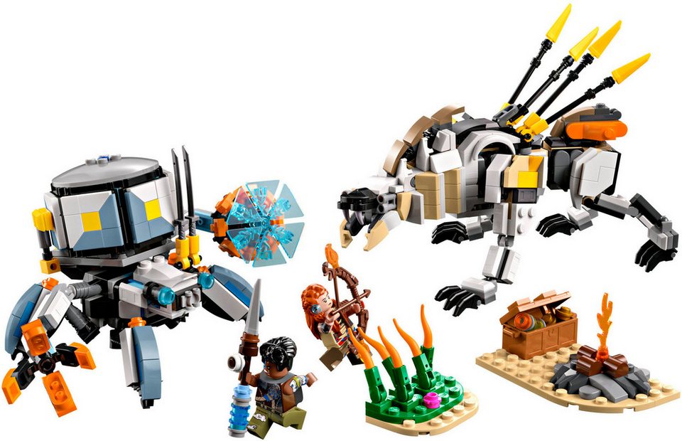 LEGO® Aloy und Varl vs. Panzerwanderer und Sägezahn (77037), LEGO® Horizon Konstruktionsspielsteine, (768 St), Made in Europe