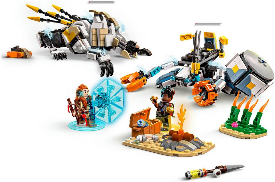 LEGO® Aloy und Varl vs. Panzerwanderer und Sägezahn (77037), LEGO® Horizon Konstruktionsspielsteine, (768 St), Made in Europe