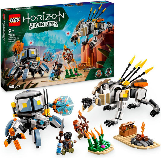 LEGO® Aloy und Varl vs. Panzerwanderer und Sägezahn (77037), LEGO® Horizon Konstruktionsspielsteine, (768 St), Made in Europe