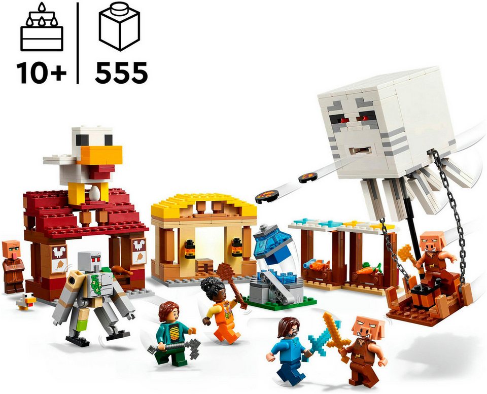 LEGO® Angriff des Ghast-Ballons (21273), LEGO® Minecraft Konstruktionsspielsteine, (555 St), Made in Europe