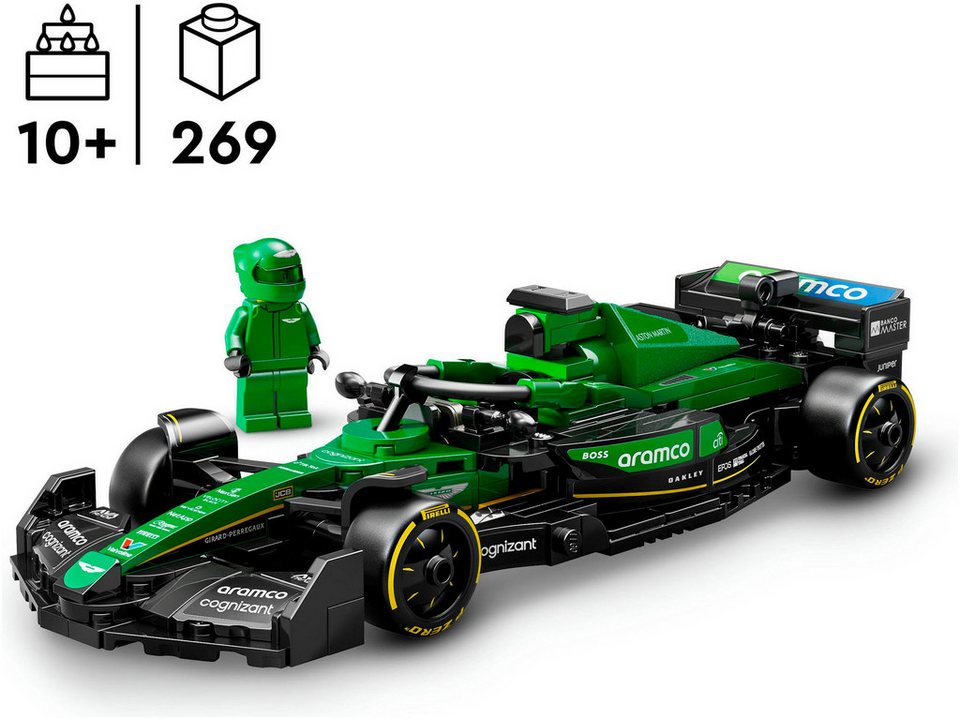 LEGO® Aston Martin Aramco F1® AMR24 Rennauto (77245), LEGO® Speed Champions Konstruktionsspielsteine, (269 St), Made in Europe