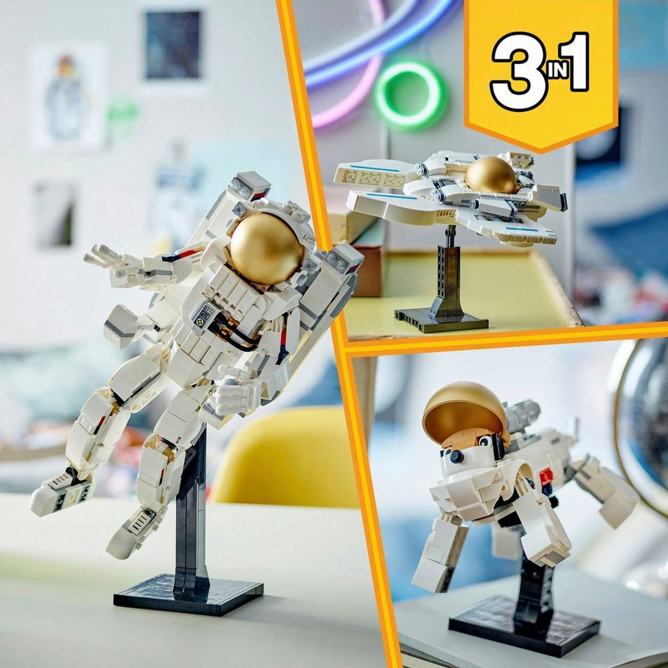 LEGO® Astronaut im Weltraum (31152), LEGO Creator 3in1 Konstruktionsspielsteine, (647 St), Made in Europe