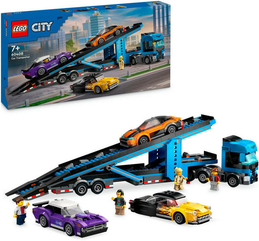 LEGO® Autotransporter mit Sportwagen (60408), LEGO City Konstruktionsspielsteine, (998 St), Made in Europe