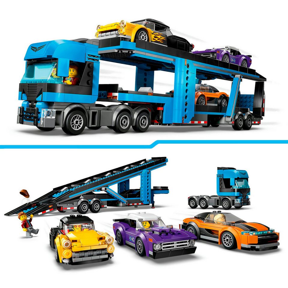 LEGO® Autotransporter mit Sportwagen (60408), LEGO City Konstruktionsspielsteine, (998 St), Made in Europe