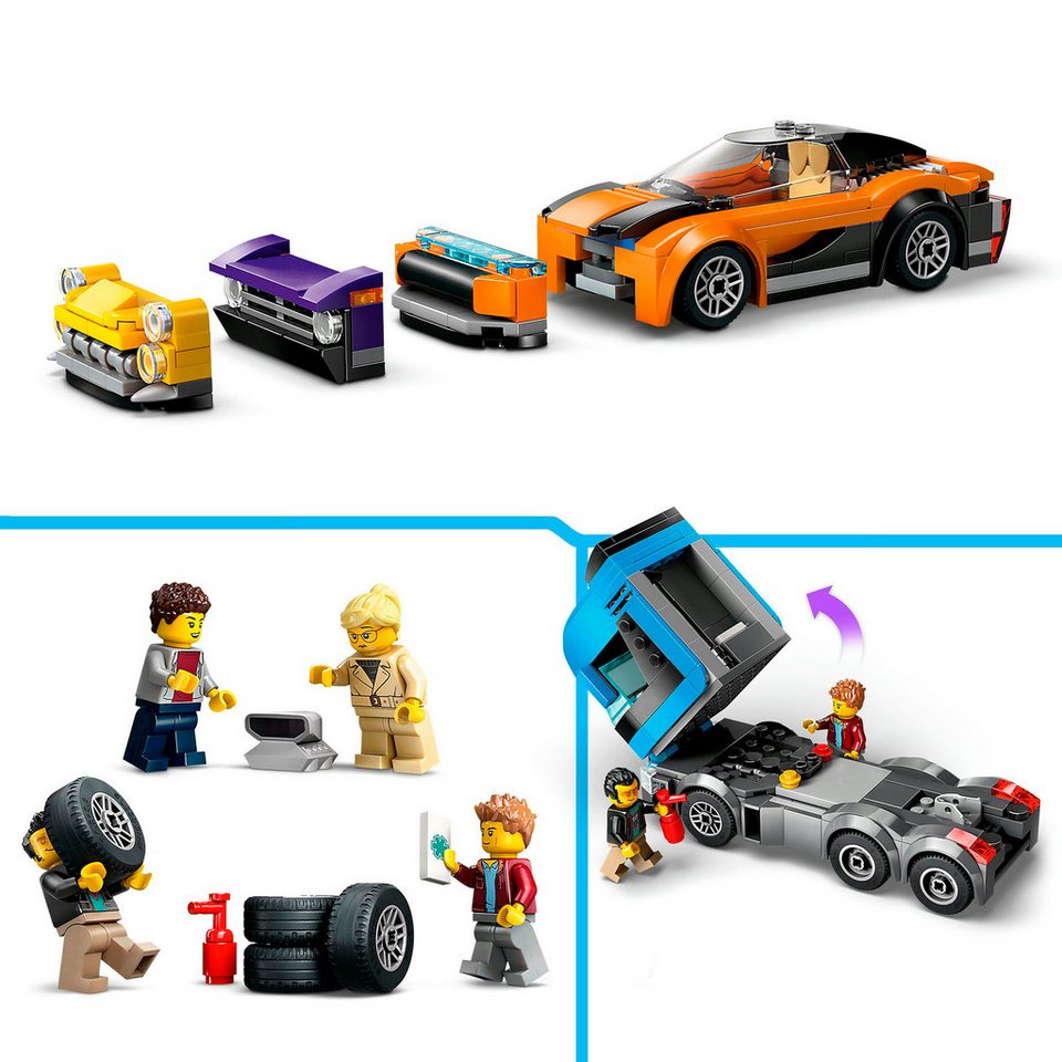 LEGO® Autotransporter mit Sportwagen (60408), LEGO City Konstruktionsspielsteine, (998 St), Made in Europe