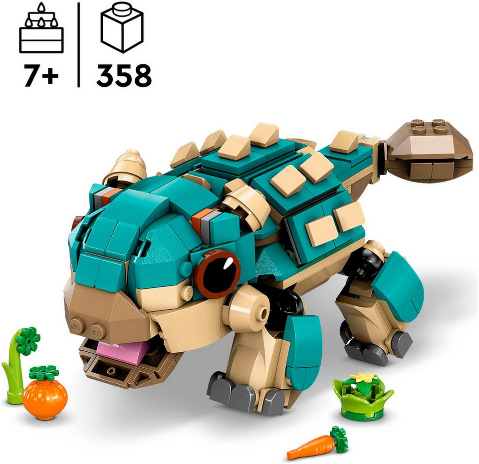 LEGO® Baby Bumpy: Ankylosaurus (76962), LEGO Jurassic World Konstruktionsspielsteine, (358 St), Made in Europe