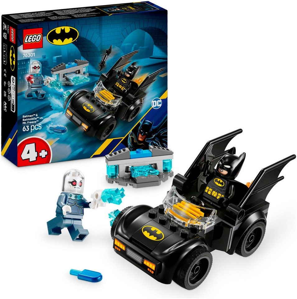 LEGO® Batman™ & Batmobil™ vs. Mr. Freeze™ (76301), LEGO Super Heroes Konstruktionsspielsteine, (63 St), Made in Europe