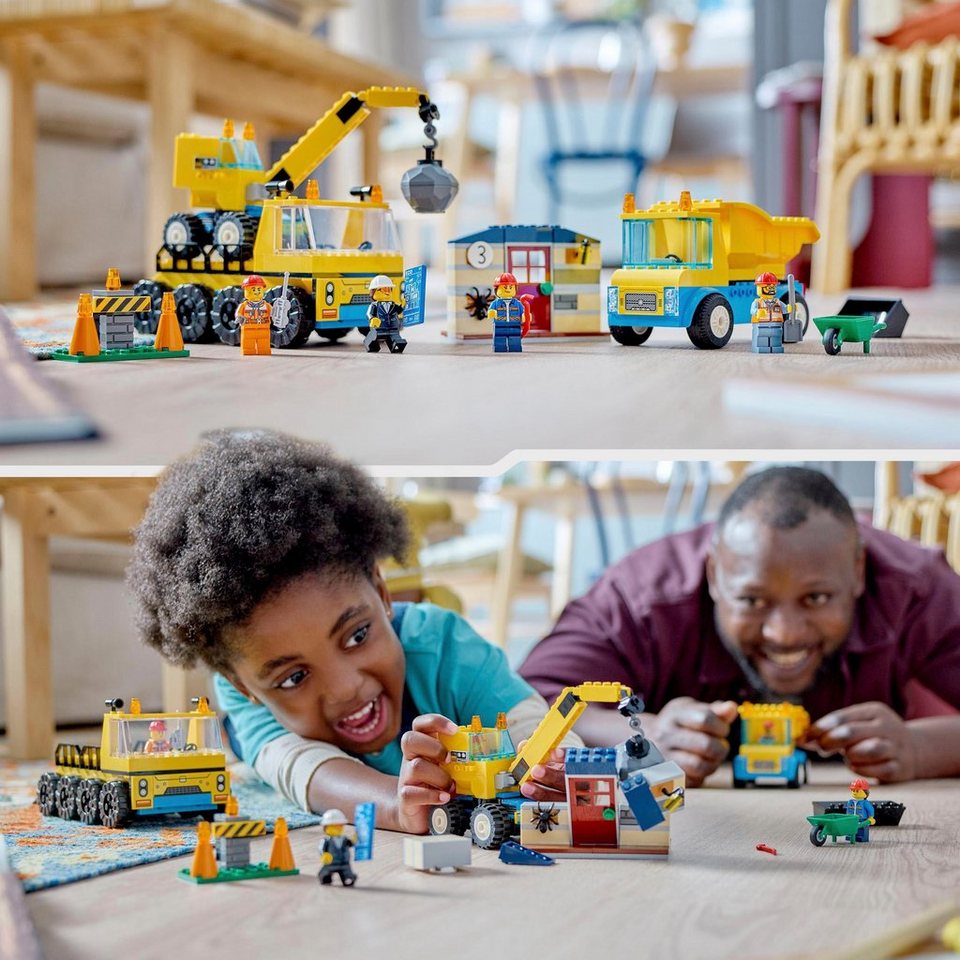 LEGO® Baufahrzeuge und Kran mit Abrissbirne (60391), LEGO® City Konstruktionsspielsteine, (235 St), Made in Europe