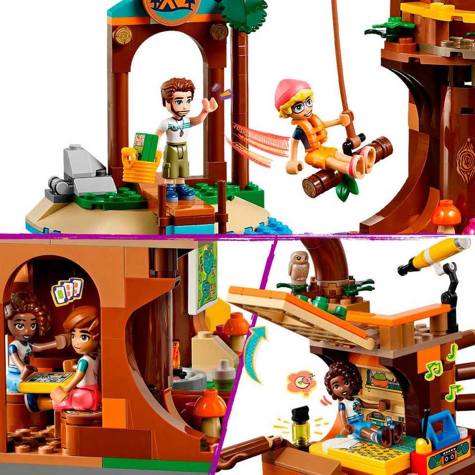 LEGO® Baumhaus im Abenteuercamp (42631), LEGO Friends Konstruktionsspielsteine, (1128 St), Made in Europe