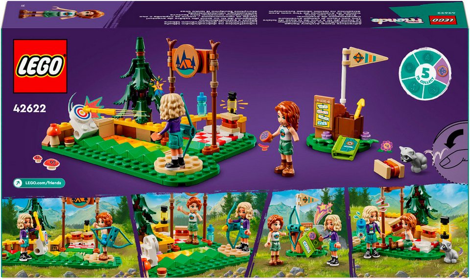LEGO® Bogenschießen im Abenteuercamp (42622), LEGO Friends Konstruktionsspielsteine, (157 St), Made in Europe
