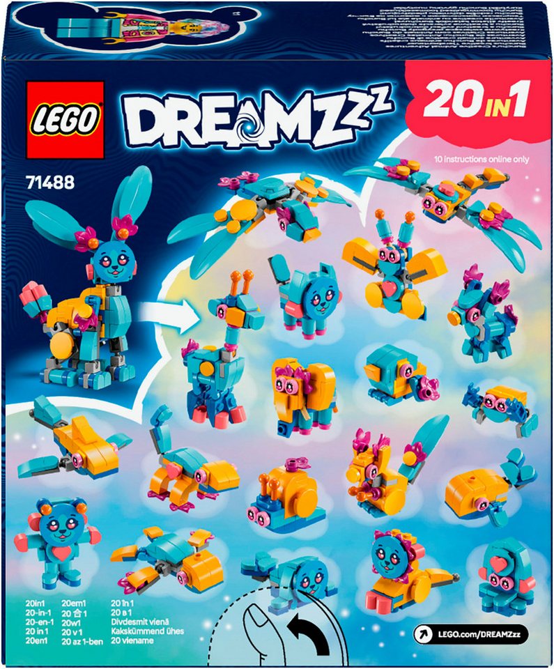 LEGO® Bunchus kreative Tierabenteuer (71488), LEGO DREAMZzz Konstruktionsspielsteine, (143 St), Made in Europe