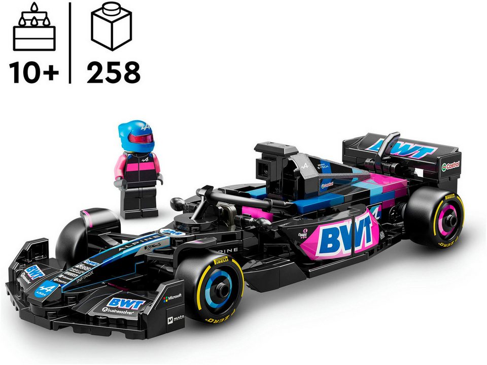 LEGO® BWT Alpine F1® Team A524 Rennauto (77248), LEGO® Speed Champions Konstruktionsspielsteine, (258 St), Made in Europe