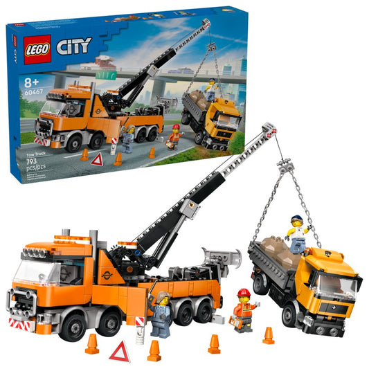 LEGO® City 60467 Schwerlast-Abschleppwagen mit Kran Spielbausteine, (Set, 793 St., Set)