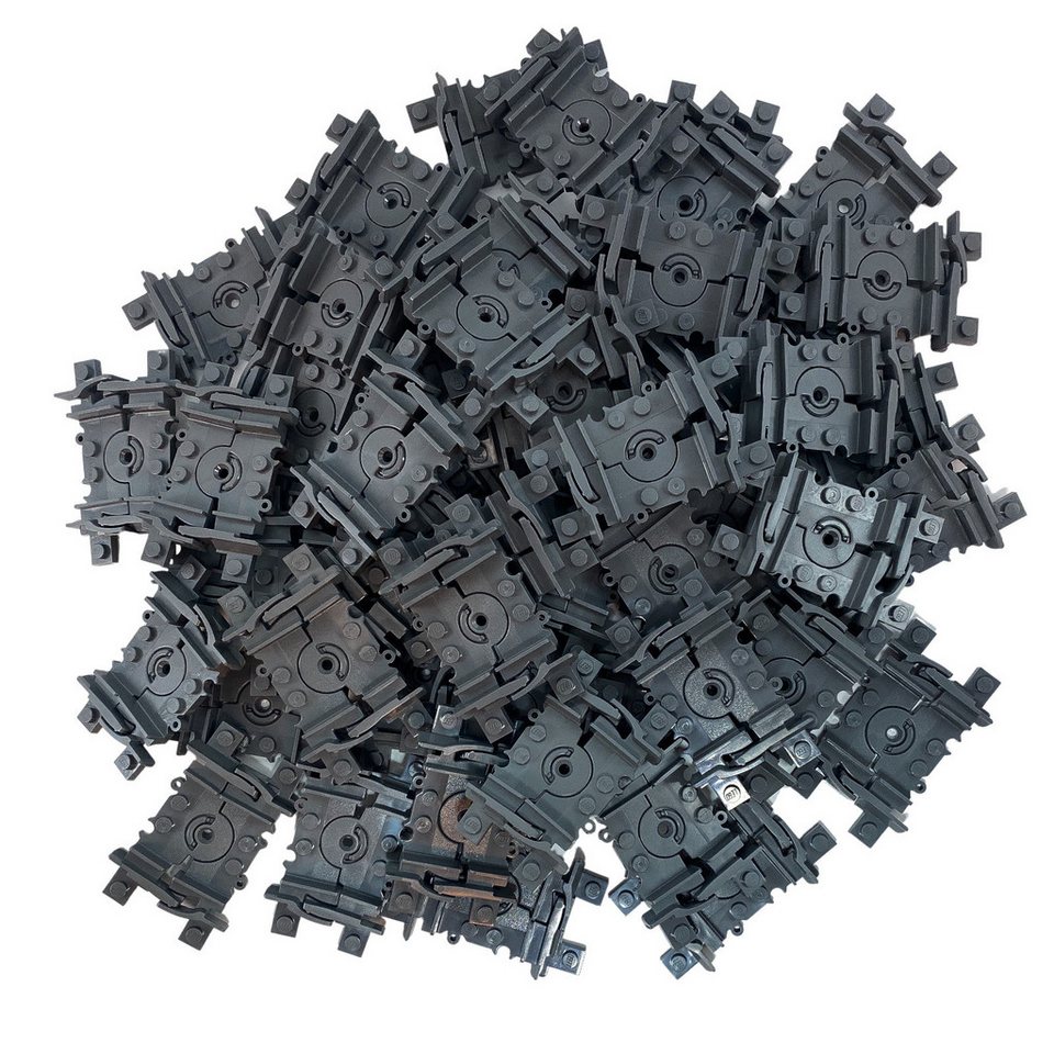 LEGO® City Eisenbahn Flex Schienen Dunkelgrau - 99492cc00 Menge 50x Spielbausteine, (Bausteine, 50 St., Kreativ-Set), Made in Europe