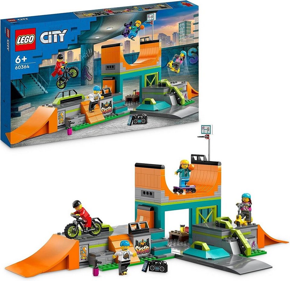 LEGO® City - Skaterpark mit BMX-Rad, Skateboard, Scooter (60364) Konstruktions-Spielset, (454 St)