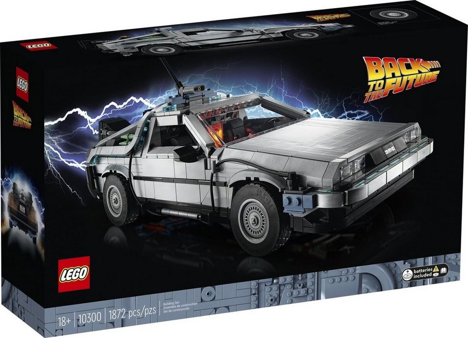 LEGO® Creator Expert 10300 - Die Zeitmaschine Inkl. Acryl Vitrine Spielbausteine, (Set, 1868 St), Aufklappbare Flügeltüren