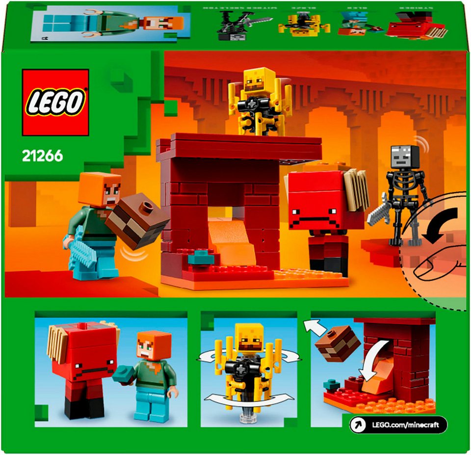 LEGO® Das Lava-Duell im Nether (21266), LEGO Minecraft Konstruktionsspielsteine, (99 St), Made in Europe