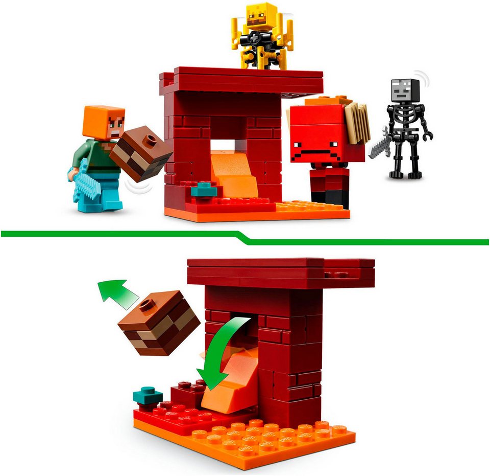 LEGO® Das Lava-Duell im Nether (21266), LEGO Minecraft Konstruktionsspielsteine, (99 St), Made in Europe