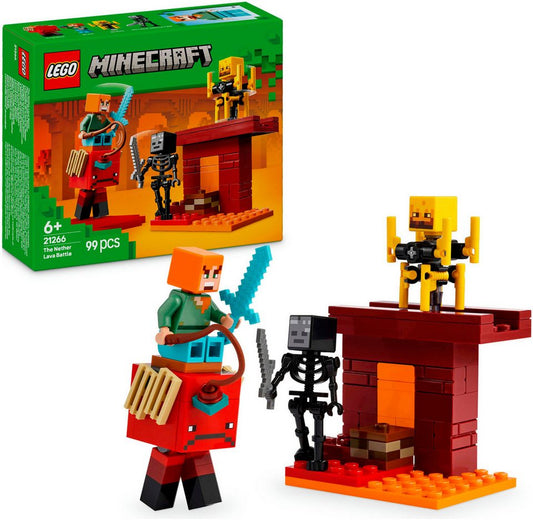 LEGO® Das Lava-Duell im Nether (21266), LEGO Minecraft Konstruktionsspielsteine, (99 St), Made in Europe